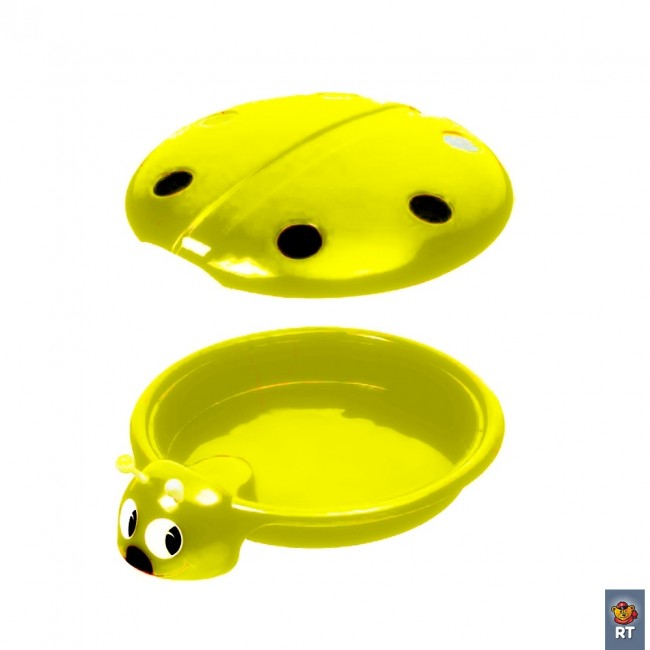 С 203 Песочница- бассейн Божья Коровка с крышкой цв. жёлтый, диаметр 92 см