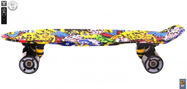 401G-С Скейтборд Y-Scoo Fishskateboard Print 22&quot; винил 56,6х15 с сумкой Cartoon