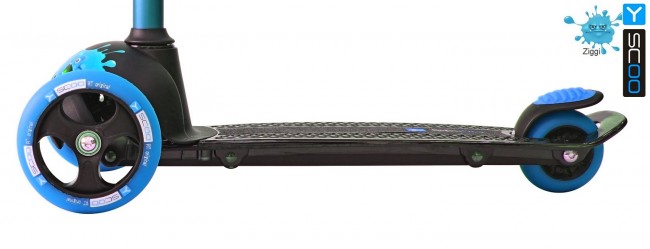Самокат 3-х кол. Y-Scoo RT Trio Diamond 120 Monsters 1 высота с блокировкой колес blue Ziggi