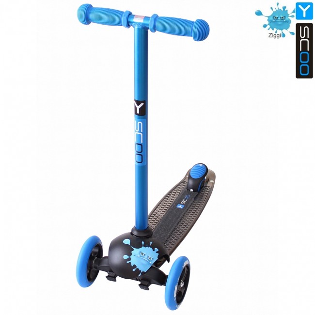 Самокат 3-х кол. Y-Scoo RT Trio Diamond 120 Monsters 1 высота с блокировкой колес blue Ziggi