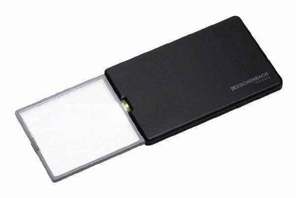 Лупа выдвижная асферическая Eschenbach EasyPocket 3x, 50x45 мм, с подсветкой, черная Лупа выдвижная асферическая Eschenbach EasyPocket 3x, 50x45 мм, с подсветкой, черная
