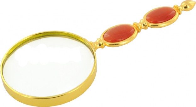 Лупа на ручке 3x, металл, цветная (16-72) Лупа на ручке 3x, металл, цветная (16-72)