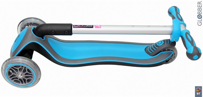 448-101 Самокат Globber Elite F My Free Fold up со светящейся платформой SKY Blue