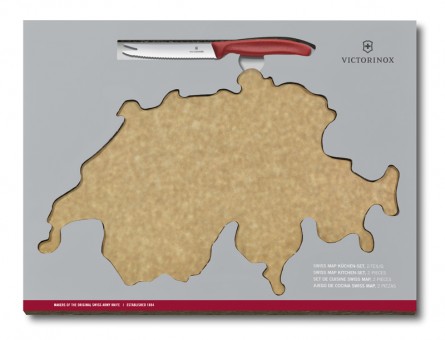 Набор Victorinox Swiss Map: нож для сыра и сосисок Swiss Classic 11 см + разделочная доска Epicurean Набор Victorinox Swiss Map: нож для сыра и сосисок Swiss Classic 11 см + разделочная доска Epicurean