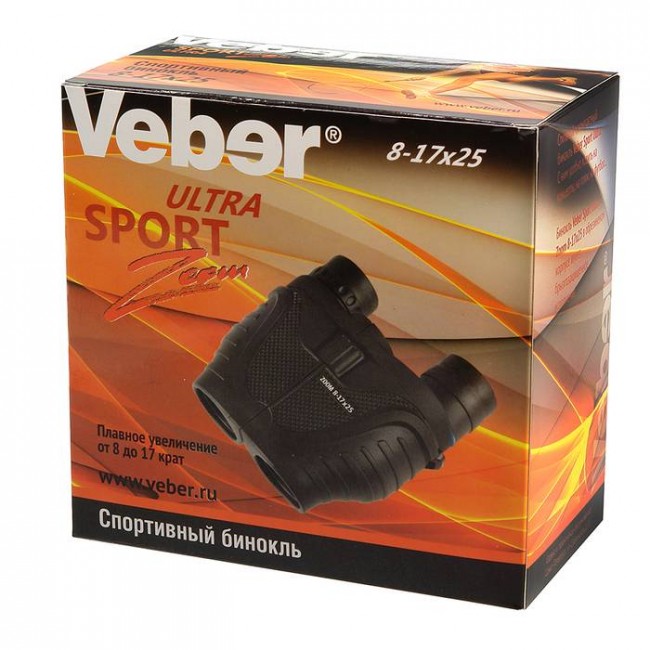 Бинокль Veber Ultra Sport БН 8-17x25, черный Бинокль Veber Ultra Sport БН 8-17x25, черный