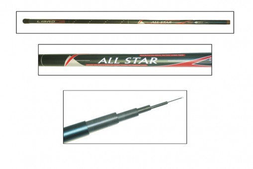 Маховое удилище с кольцами All Star, б/к 6,0м. - карбон Маховое удилище с кольцами All Star, б/к 6,0м. - карбон