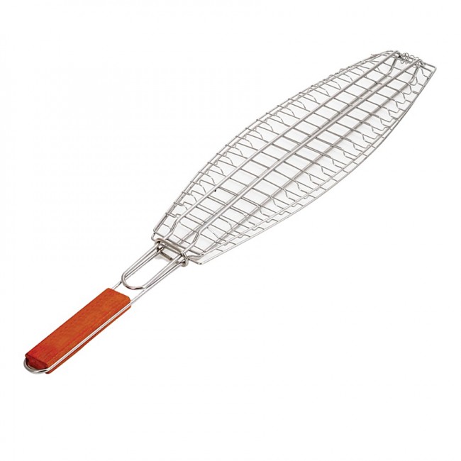 Решетка гриль Forster 70*43*15 см, для рыбы, одинарная, дерев. ручка, большая (16120-42) 50