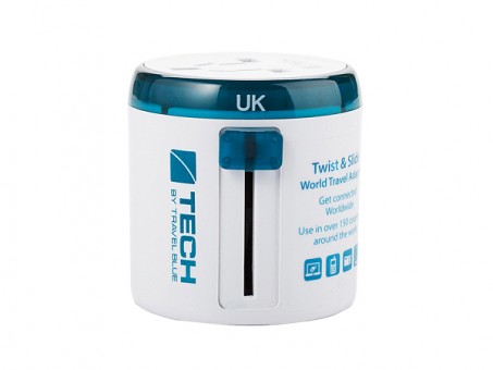 Универсальный адаптер-переходник Travel Blue Sliding Adaptor, цвет белый/зеленый