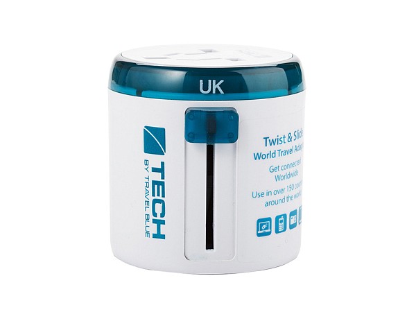 Универсальный адаптер-переходник Travel Blue Sliding Adaptor, цвет белый/зеленый