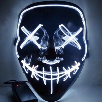 Неоновая маска «Судная ночь» (белая) Неоновая маска «Судная ночь» (белая)