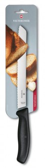 Нож для хлеба Victorinox SwissClassic, лезвие 21 см с серейторной заточкой, чёрный, в блистере Нож для хлеба Victorinox SwissClassic, лезвие 21 см с серейторной заточкой, чёрный, в блистере