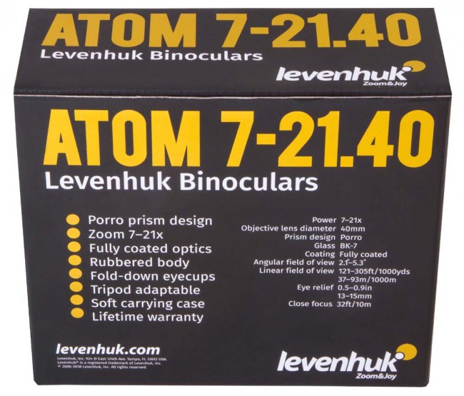 Бинокль Levenhuk Atom 7–21x40 Бинокль Levenhuk Atom 7–21x40