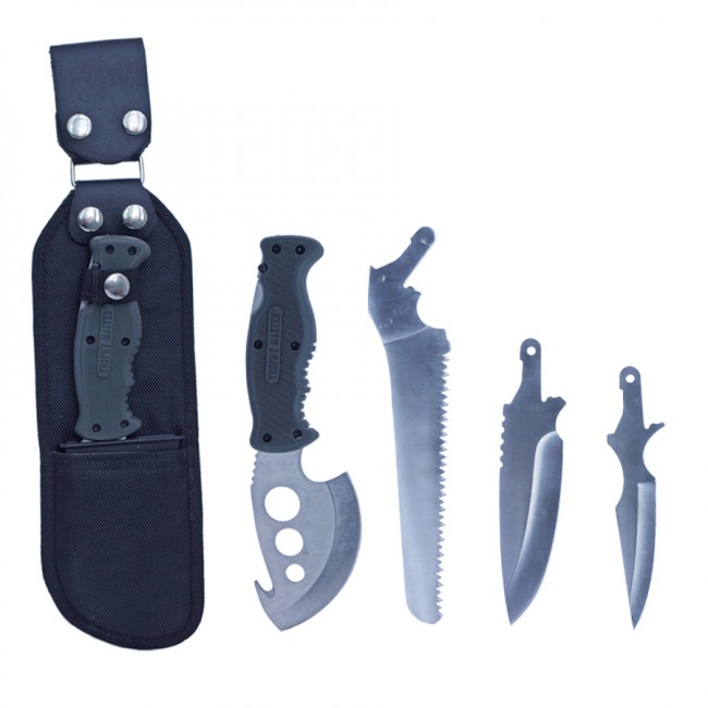 Универсальный топор-нож-пила со сменными лезвиями. в чехле. с кож креплен для ремня( X-4X)