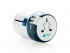 Универсальный адаптер-переходник с 2xUSB-портами для зарядки Travel Blue Sliding Adaptor, цвет белый/синий