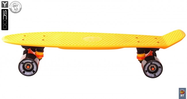 401-O Скейтборд Y-Scoo Fishskateboard 22&quot; винил 56,6х15 с сумкой Orange/black