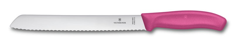 Нож для хлеба Victorinox SwissClassic, лезвие 21 см с серейторной заточкой, розовый, в блистере Нож для хлеба Victorinox SwissClassic, лезвие 21 см с серейторной заточкой, розовый, в блистере