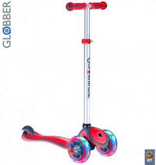 442-102 Самокат Globber Primo Plus с 3 светящимися колесами Red