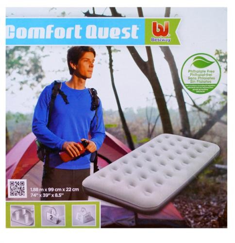 Матрас Bestway флокированный, цвет серый, 188*99*22см.