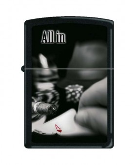 Зажигалка Zippo All In с покрытием Black Matte, латунь/сталь, чёрная, матовая, 36x12x56 мм Зажигалка Zippo All In с покрытием Black Matte, латунь/сталь, чёрная, матовая, 36x12x56 мм