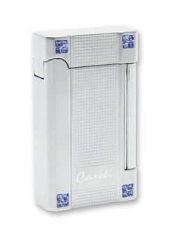 Зажигалка "Caseti" газовая кремниевая, кристалы Swarovski, хром матовый с насечкой Зажигалка "Caseti" газовая кремниевая, кристалы Swarovski, хром матовый с насечкой