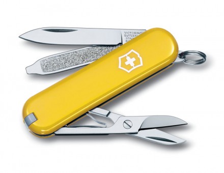 Нож-брелок Victorinox Classic SD, 58 мм, 7 функций, жёлтый Нож-брелок Victorinox Classic SD, 58 мм, 7 функций, жёлтый