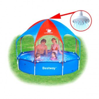 Бассейн Bestway Splash-in-Shade Play Pool, каркасный, тент, душ. лейка, 244х51см 56193 Бассейн Bestway Splash-in-Shade Play Pool, каркасный, тент, душ. лейка, 244х51см 56193