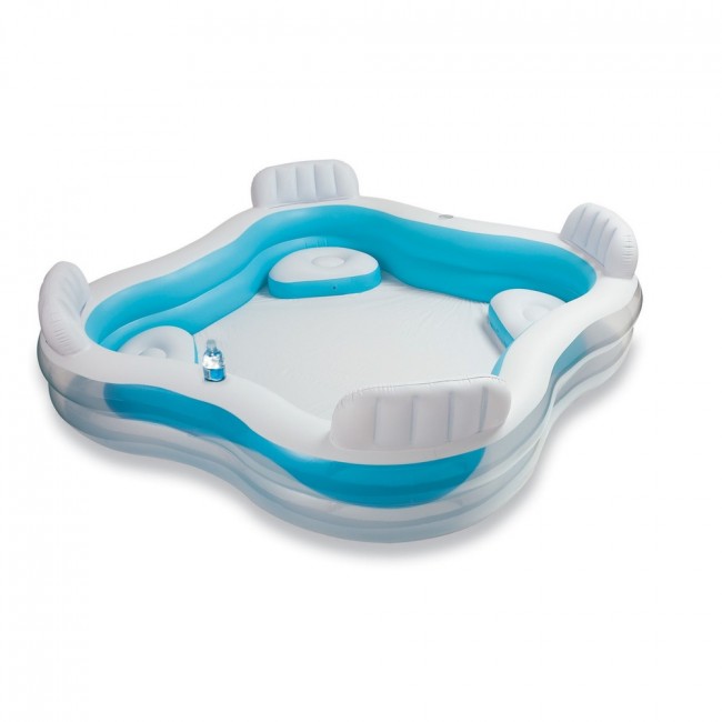 Бассейн Семейный с сидениями и спинками 229х229х66см, от 3-х лет Бассейн Семейный с сидениями и спинками 229х229х66см, от 3-х лет