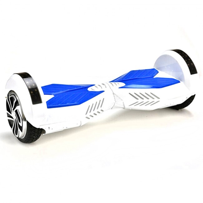 Гироскутер Smart Balance Transformers LED с колонками, белый/синий