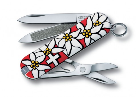 Нож-брелок Victorinox Classic "Edelweiss", 58 мм, 7 функций, разноцветный Нож-брелок Victorinox Classic "Edelweiss", 58 мм, 7 функций, разноцветный