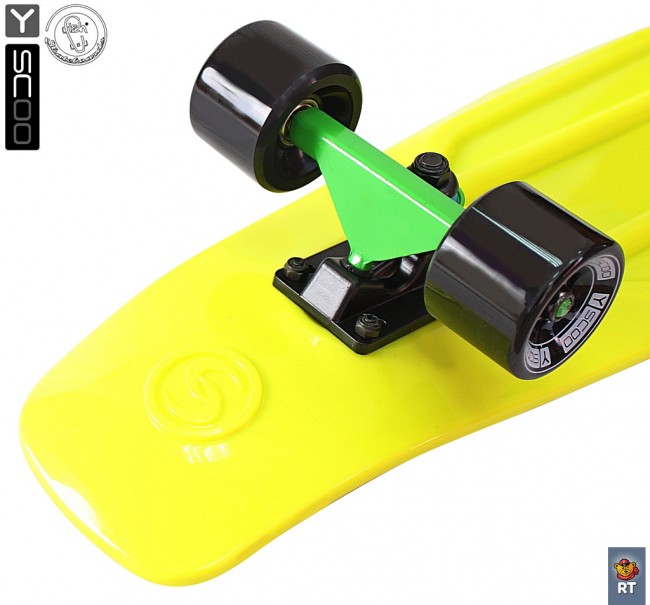 402-G Скейтборд Y-Scoo Big Fishskateboard 27&quot; винил 68,6х19 с сумкой Green/black
