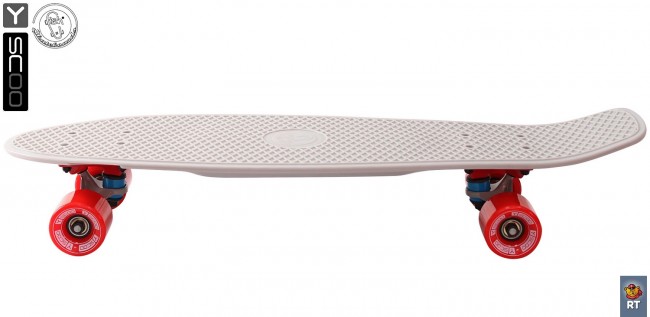 402-Gr Скейтборд Y-Scoo Big Fishskateboard 27&quot; винил 68,6х19 с сумкой Grey/red