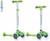 454-136 Самокат Globber EVO 4 in 1 Plus c подножками, с 3 светящимися колесами Green