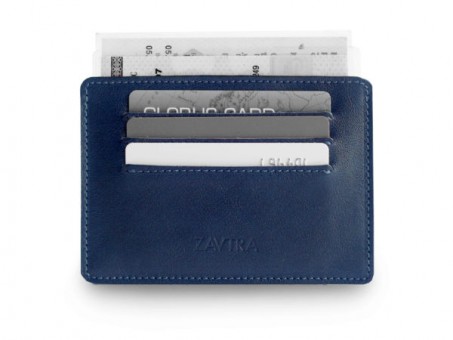 Обложка для автомобильных документов Zavtra из натуральной кожи, темно-синяя
