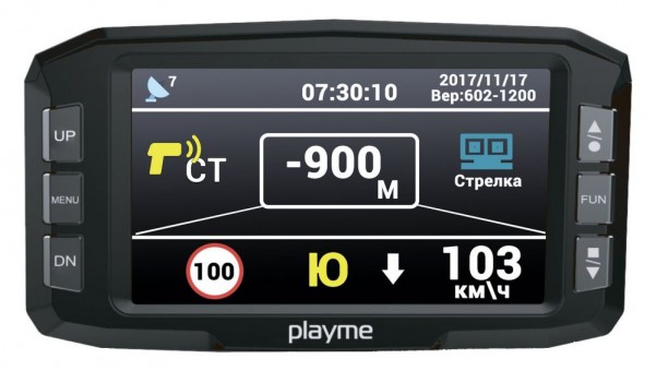 Видеорегистратор с радар-детектором Playme Tetra Р200 GPS черный Видеорегистратор с радар-детектором Playme Tetra Р200 GPS черный