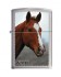Зажигалка Zippo Рыжая лошадь, с покрытием Brushed Chrome, латунь/сталь, серебристая, 36x12x56 мм