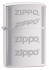 Зажигалка Zippo 200 Zippo Logo с покрытием Brushed Chrome, латунь/сталь, серебристая, 36x12x56 мм