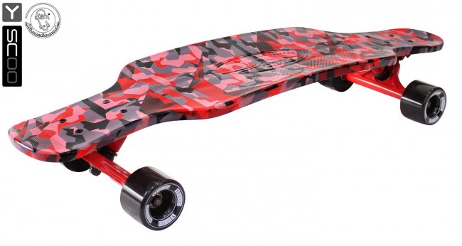 408-Ch Скейтборд Y-Scoo Longboard Shark TIR 31&quot; пластик 79х22 с сумкой Chaos RED/black