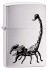 Зажигалка Zippo 200 Scorpion с покрытием Brushed Chrome, латунь/сталь, серебристая, 36x12x56 мм