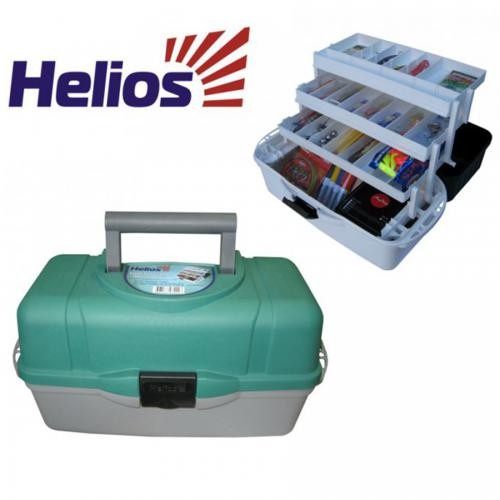 Ящик рыболовный Helios пластиковый, трехполочный, 400*200*220мм.,   (Россия)   (6)