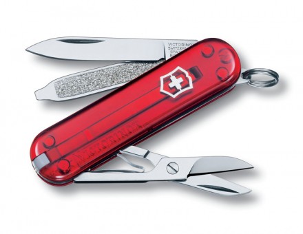 Нож-брелок Victorinox Classic SD, 58 мм, 7 функций, полупрозрачный красный Нож-брелок Victorinox Classic SD, 58 мм, 7 функций, полупрозрачный красный