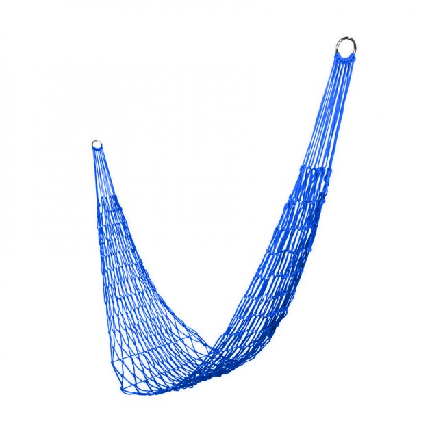 Гамак плетеный, Fia Fia, 240*170см (200*80), походный, прочный капрон, цв. синий, WDC