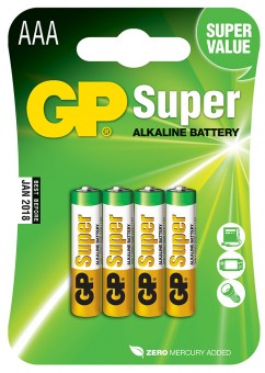 Элемент питания (батарейки) GP Super Alkaline GP 24A-2CR4 AAA Элемент питания (батарейки) GP Super Alkaline GP 24A-2CR4 AAA