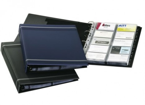 Визитница переносная Durable Visifix 2388-07 A4 57х90мм (400 визиток) вклад.:20шт. ПВХ темно-синий Визитница переносная Durable Visifix 2388-07 A4 57х90мм (400 визиток) вклад.:20шт. ПВХ темно-синий