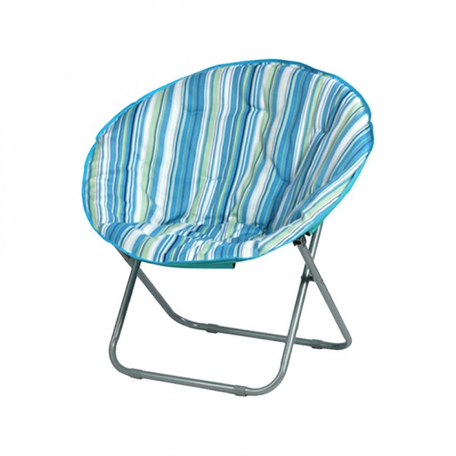 Кресло-шезлонг, раскл., круглое, повышен. комф, d80см., 80*80*75см., цв. голуб. полоска Кресло-шезлонг, раскл., круглое, повышен. комф, d80см., 80*80*75см., цв. голуб. полоска