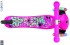 424-007 Самокат Globber Primo Fantasy с 3 светящимися колесами BIG Flowers Neon pink