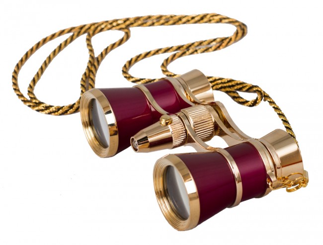 Бинокль Levenhuk Broadway 325F с подсветкой и цепочкой, красный Бинокль Levenhuk Broadway 325F с подсветкой и цепочкой, красный