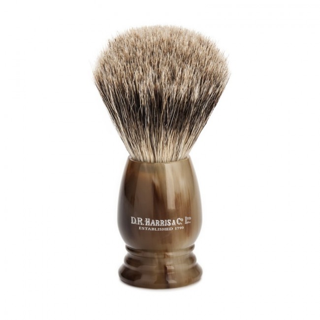 Помазок D. R. Harris S3, барсучий ворс категории Super, размер L, смола, цвет рога Помазок D. R. Harris S3, барсучий ворс категории Super, размер L, смола, цвет рога