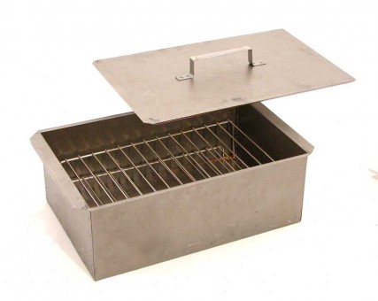 Коптильня Стандарт Плюс. средняя 48*28*17 см., двухъярусн с поддоном (нержавеющая сталь 0,8 мм).