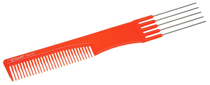 Расческа Dewal Beauty для начеса с металлическими зубцами, оранжевая 19,0 см Расческа Dewal Beauty для начеса с металлическими зубцами, оранжевая 19,0 см