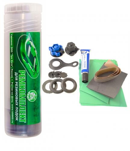 Ремкоплект для резиновых лодок в тубусе   (зеленый)